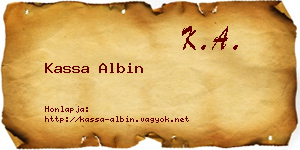 Kassa Albin névjegykártya